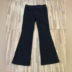 SPANX Black High-Rise Flare Jeans in L/G Petite Pull On